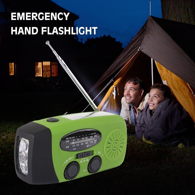 ويوبلز راديو يعمل بالطاقة الشمسية، بطارية 1200 مللي أمبير، راديو طوارئ NOAA للأحوال الجوية، مصباح يدوي، بنك طاقة محمول، راديو AM/FM، ومصباح LED للطوارئ الخارجية - Image 3